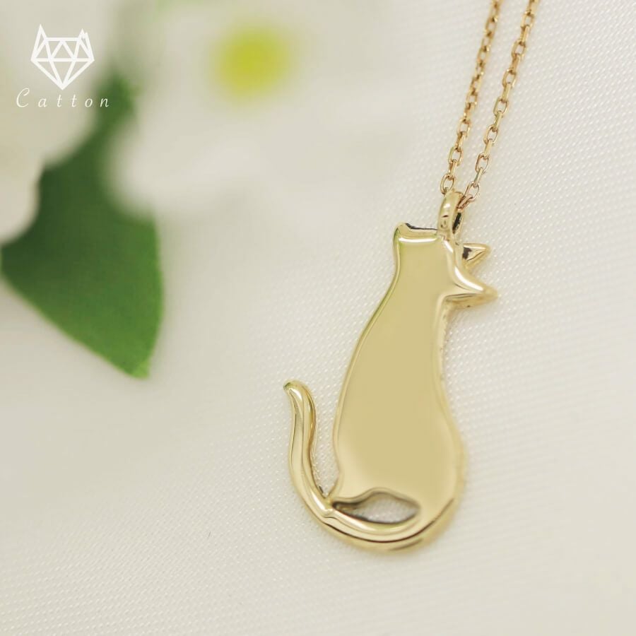 ネックレス おすわり猫のシルエット | Cattonオンラインショップ