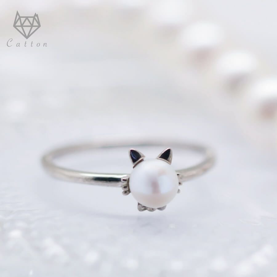 ネッコレスリング パール ねこリング シルバー925 | Cattonオンライン